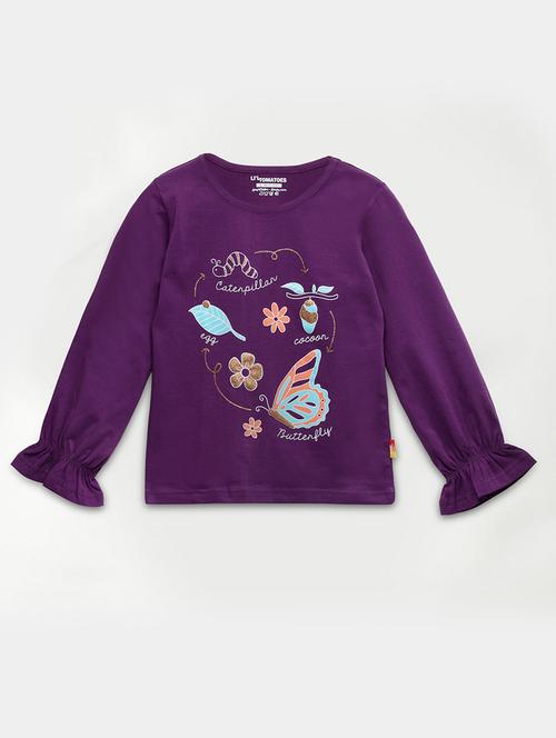 purple printed regular top - 18012552 - Very Small Image - 1