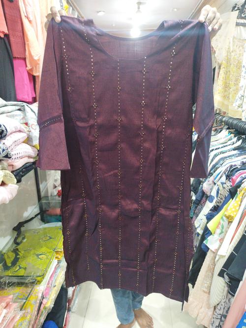 red velvet woolen kurti - 18012787 - Very Small Image - 1