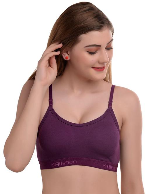 purple solid sports bra - 18013141 - Very Small Image - 1