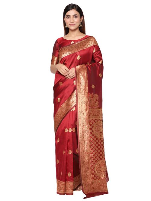 jacquard work kanjivaram saree with blouse - 18013175 - Very Small Image - 1