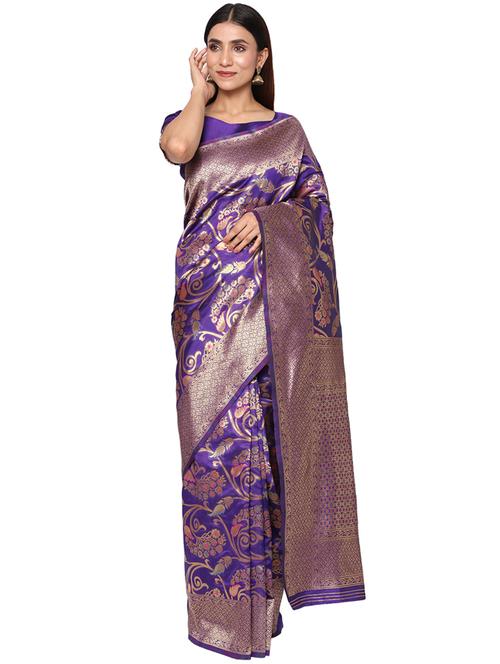 jacquard work kanjivaram saree with blouse - 18013177 - Very Small Image - 1