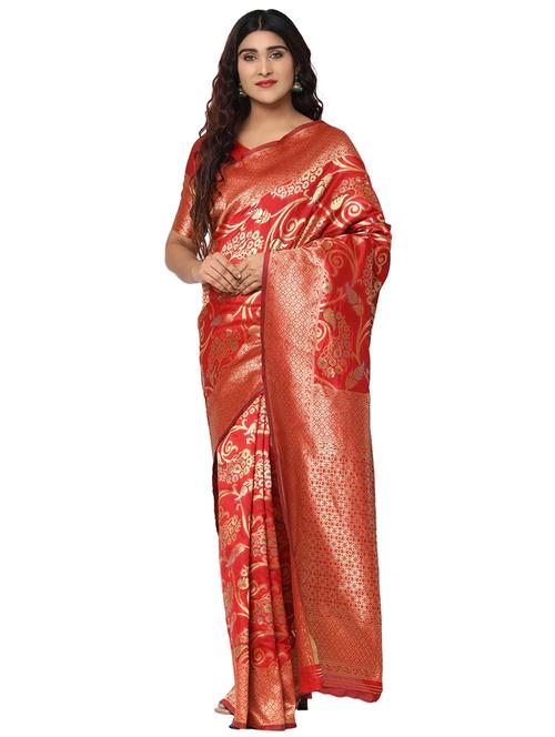 jacquard work kanjivaram saree with blouse - 18013179 - Very Small Image - 1