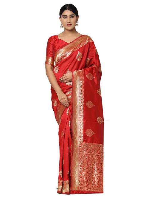 jacquard work kanjivaram saree with blouse - 18013185 - Very Small Image - 1