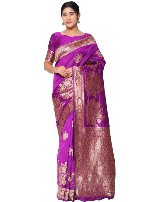 jacquard work kanjivaram saree with blouse - 18013191 - Very Small Image - 1