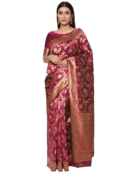 jacquard work kanjivaram saree with blouse - 18013198 - Very Small Image - 1
