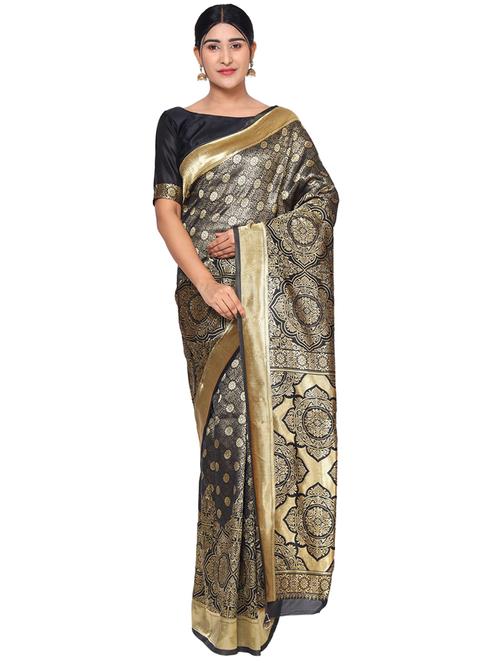 jacquard work kanjivaram saree with blouse - 18013199 - Very Small Image - 1