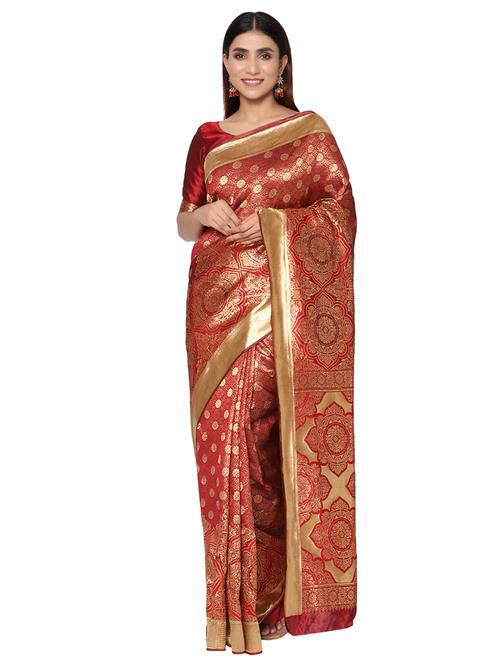 jacquard work kanjivaram saree - 18013202 - Very Small Image - 1