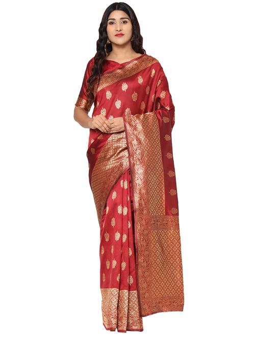 jacquard work kanjivaram saree with blouse - 18013207 - Very Small Image - 1