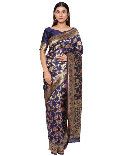 jacquard work kanjivaram saree with blouse - 18013209 - Very Small Image - 1