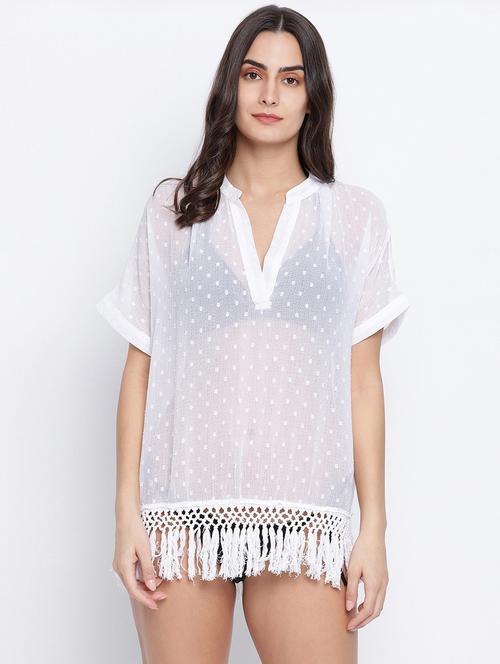 white solid coverup - 18013253 - Very Small Image - 1