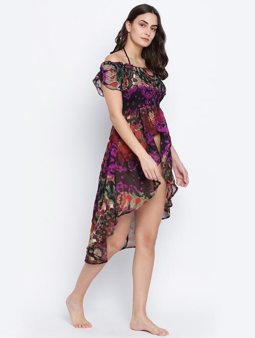 multi colored printed coverup - 18013258 - Very Small Image - 1