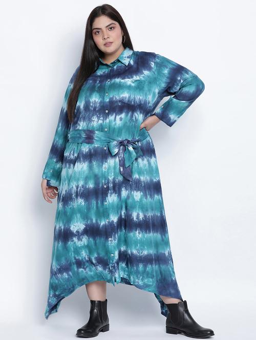 tie front tie & dye a-line dress - 18013266 - Very Small Image - 1