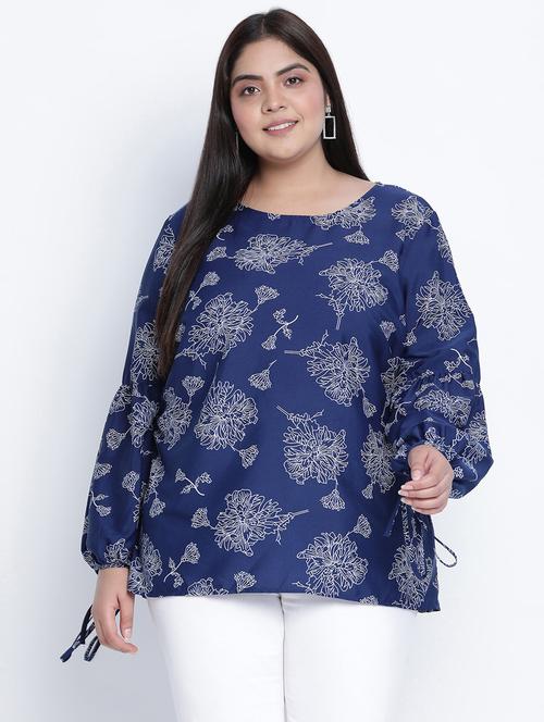 tie knot sleeved printed top - 18013328 - Very Small Image - 1