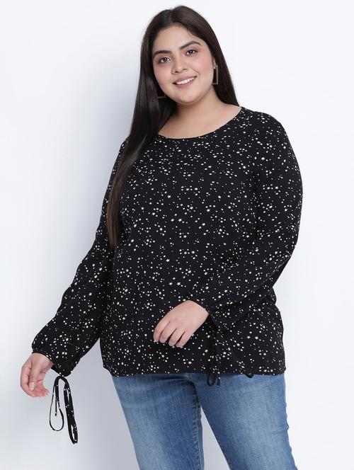 tie knot sleeved printed top - 18013331 - Very Small Image - 1