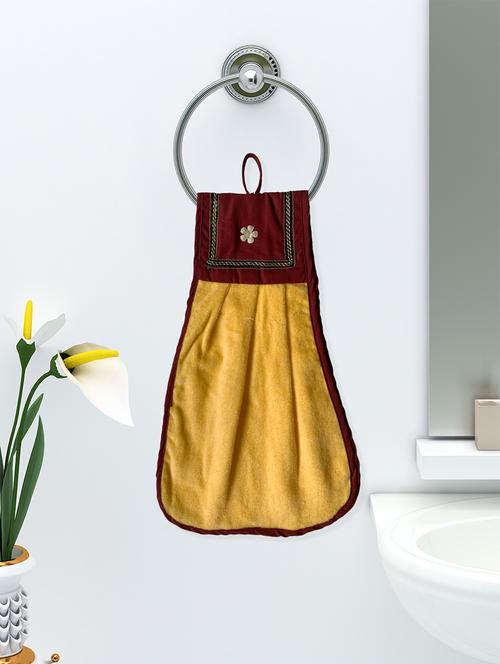 athom trendz loop hanging cotton washbasin napkin/hand towel for kitchen and bathroom 28x45 cm pack of 1 - 18013615 - Very Small Image - 1