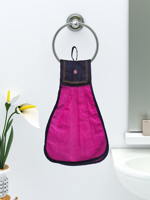 athom trendz loop hanging cotton washbasin napkin/hand towel for kitchen and bathroom 28x45 cm pack of 1 - 18013616 - Very Small Image - 1