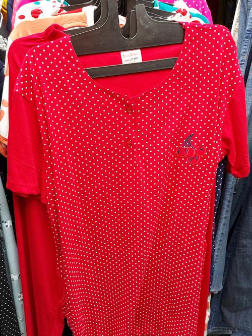 red cotton nightwear set - 18013693 - Very Small Image - 1