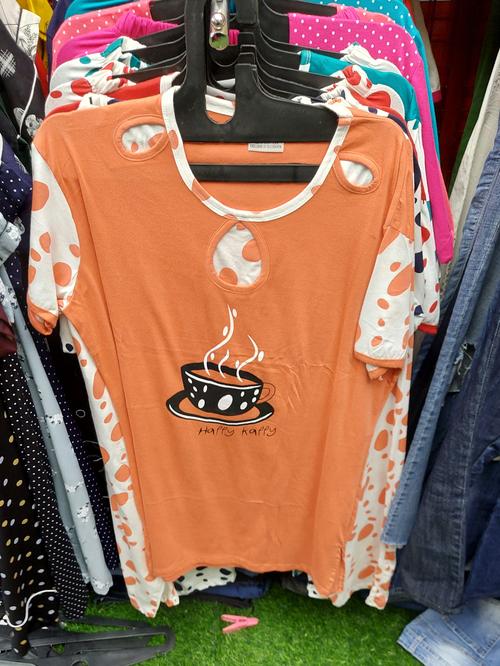 orange cotton nightwear set - 18013695 - Very Small Image - 1