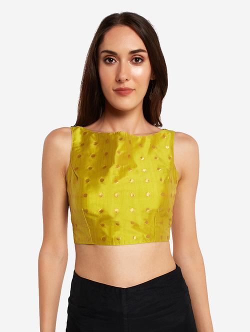 green art silk printed blouse - 18013840 - Very Small Image - 1