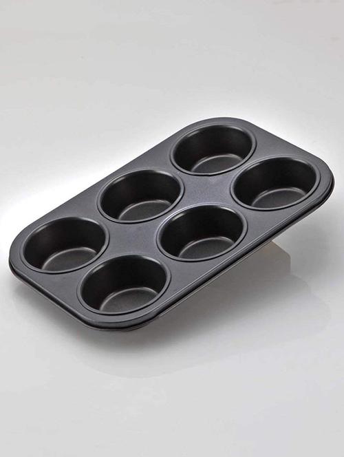 k.t.s bakeware non-stick carbon steel muffin tray, black - 18014852 - Very Small Image - 1