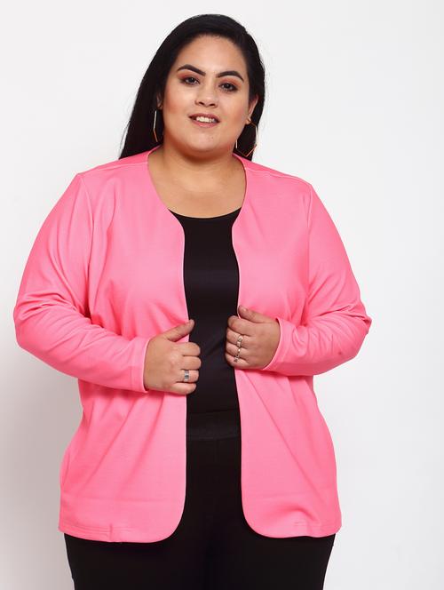 round neck solid jacket - 18015174 - Very Small Image - 1