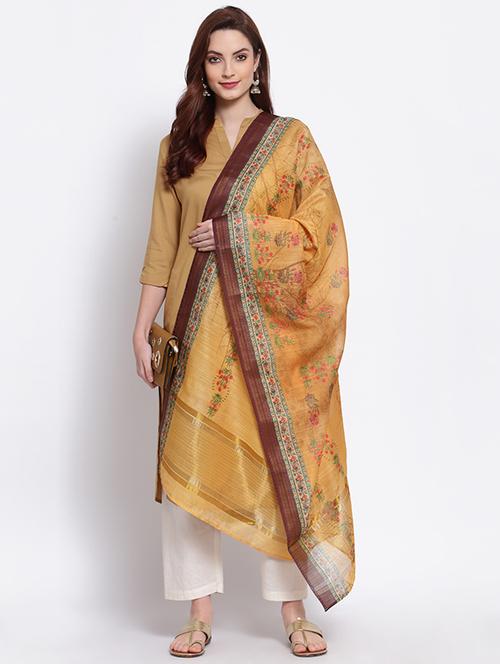 floral printed dupatta - 18015273 - Very Small Image - 1