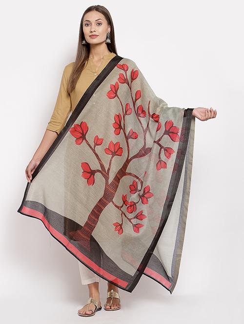 floral printed dupatta - 18015290 - Very Small Image - 1