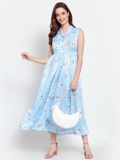 tie back floral maxi dress - 18015611 - Very Small Image - 1