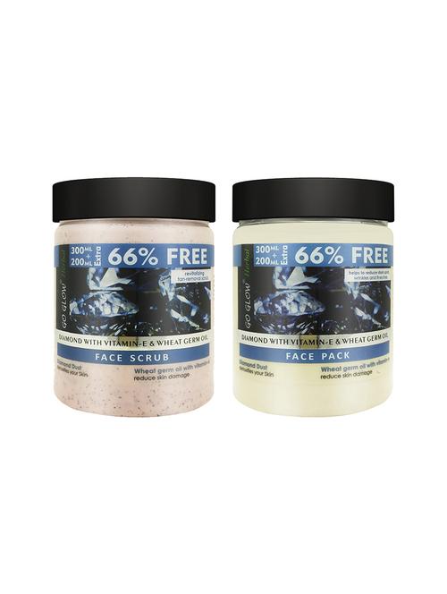 go glow by berina diamond face pack and scrub, 500ml pack of 2 - 18015620 - Very Small Image - 1