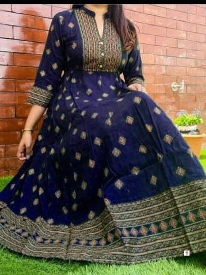 fawl print anarkali - 18015665 - Very Small Image - 1