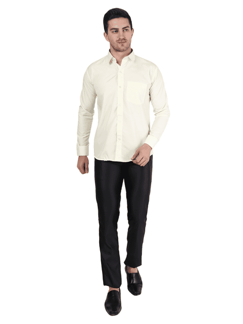 just men exchange men's formal shirt plain cream colour full sleeve stylish office shirts for men - 18016147 - Very Small Image - 1