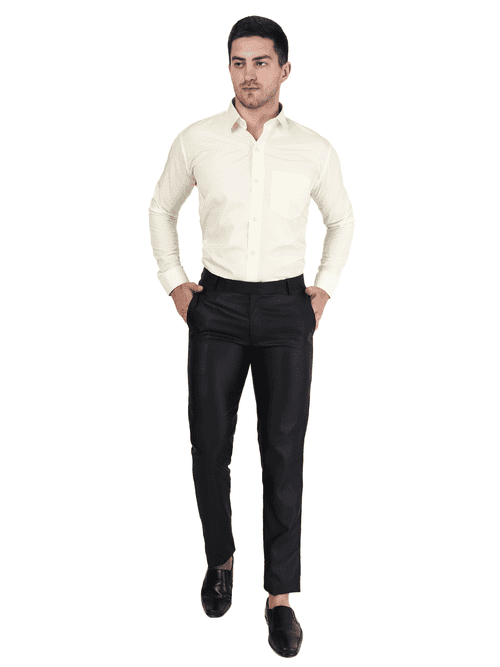 just men exchange men's regular fit formal trousers - 18016185 - Very Small Image - 1