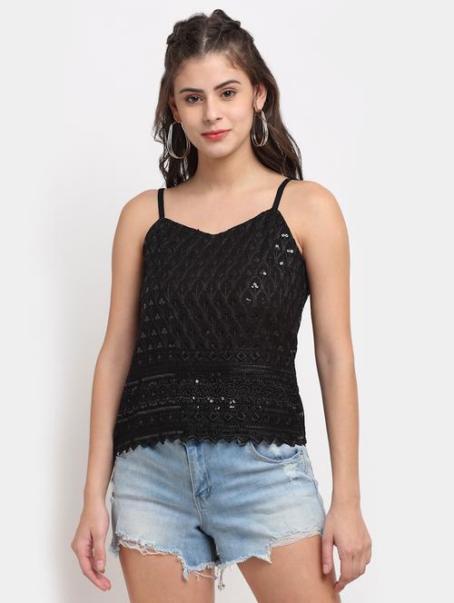cami neck embellished top - 18016780 - Very Small Image - 1