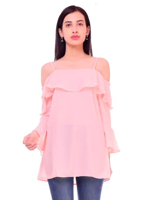 cold shoulder layered top - 18016946 - Very Small Image - 1