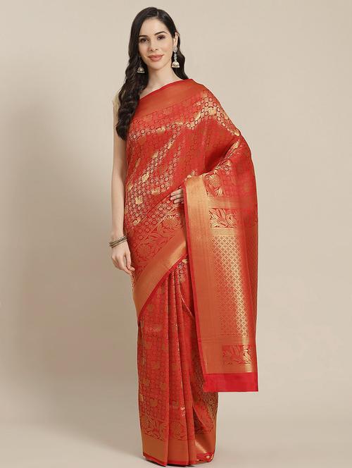 zari work kanjivaram saree with blouse - 18017508 - Very Small Image - 1