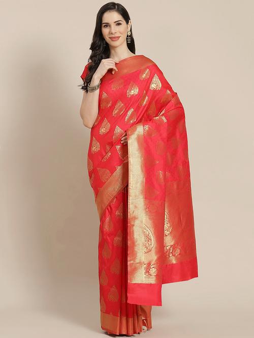 zari work kanjivaram saree with blouse - 18017510 - Very Small Image - 1