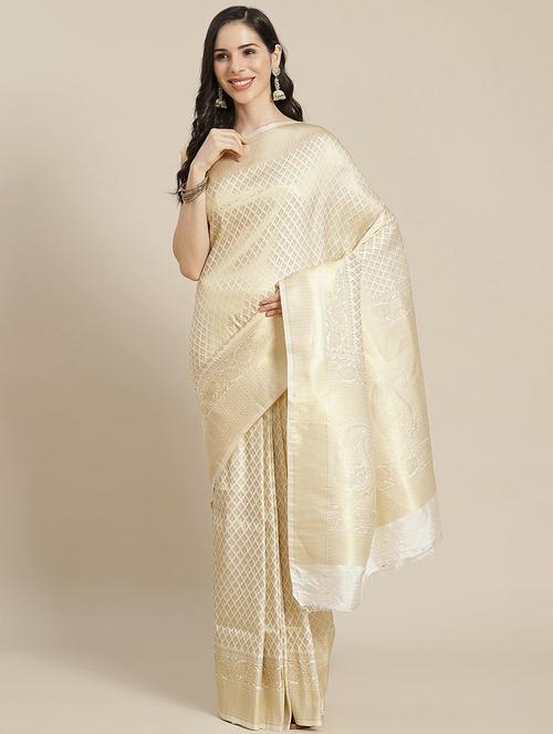 zari work kanjivaram saree with blouse - 18017513 - Very Small Image - 1
