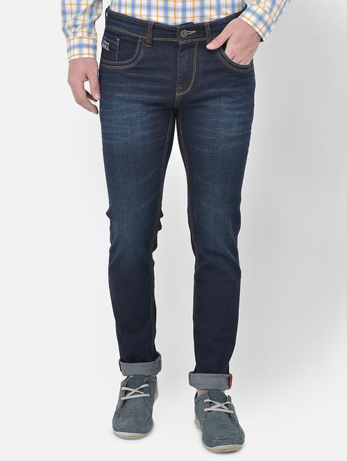 dark blue light washed denim jeans - 18017664 - Very Small Image - 1