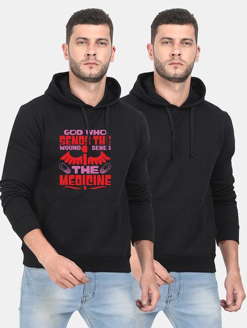 set of 2 black printed sweatshirt - 18018170 - Very Small Image - 1