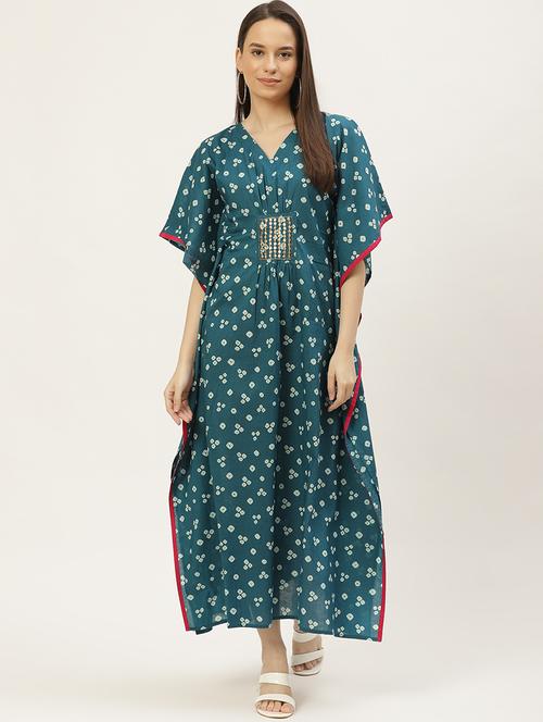 v-neck printed maxi kaftan - 18018411 - Very Small Image - 1