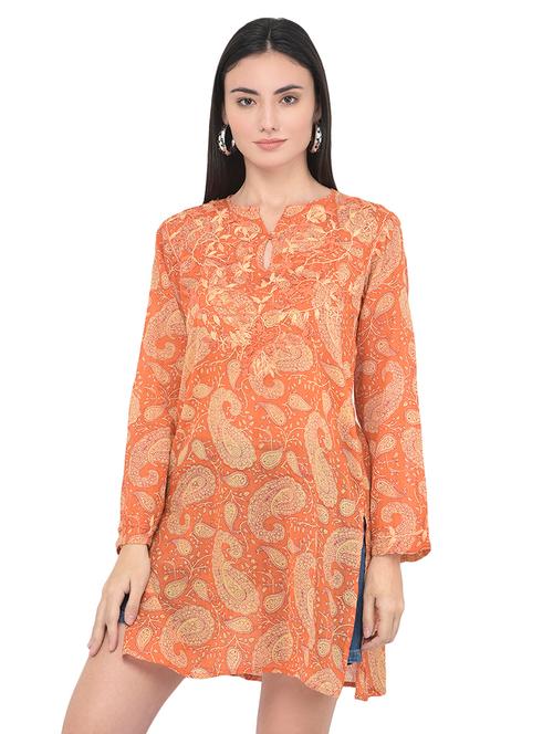 round neck printed tunic - 18018462 - Very Small Image - 1