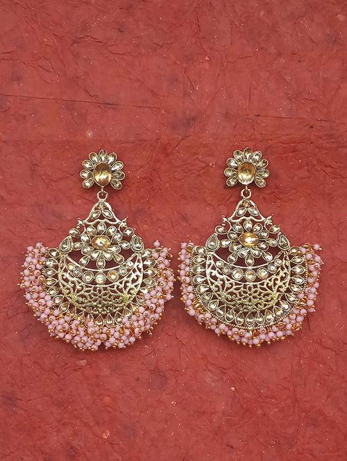 pink zinc chandballi earring - 18018966 - Very Small Image - 1