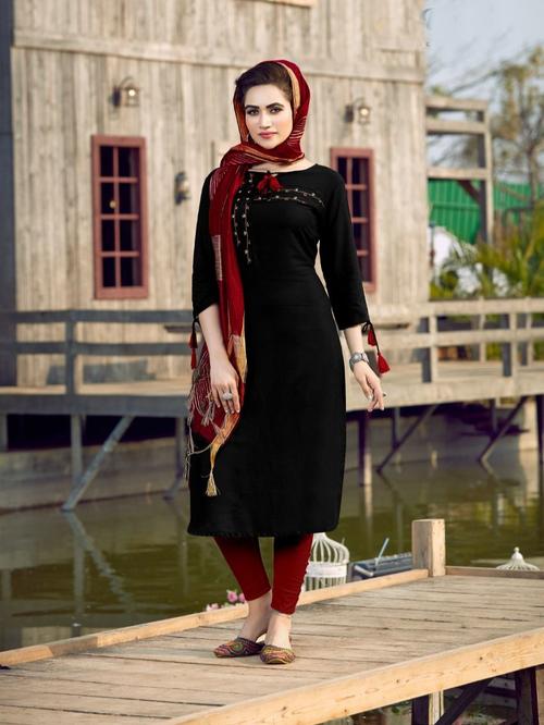 heavy rayon with embrodairy work with - 18019348 - Very Small Image - 1