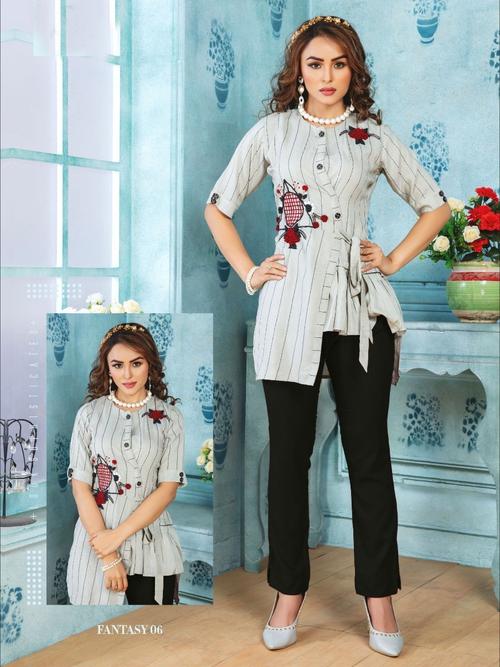 fancy kurti with bottom - 18019353 - Very Small Image - 1