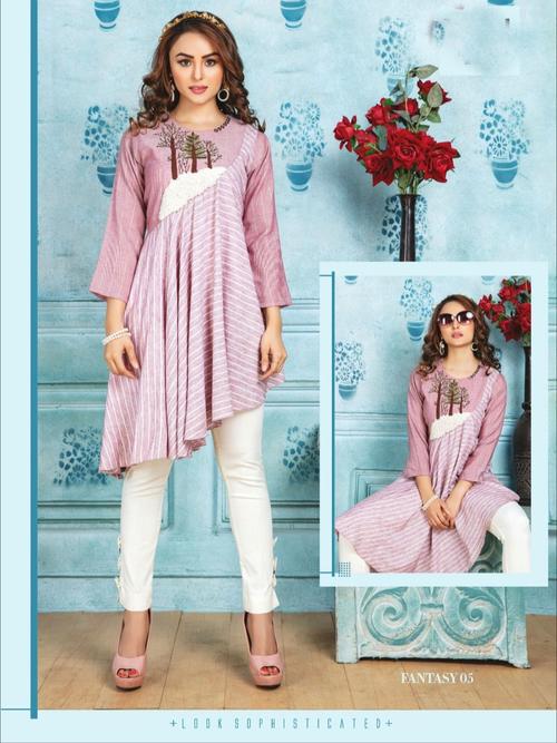 fancy kurti with bottom - 18019355 - Very Small Image - 1