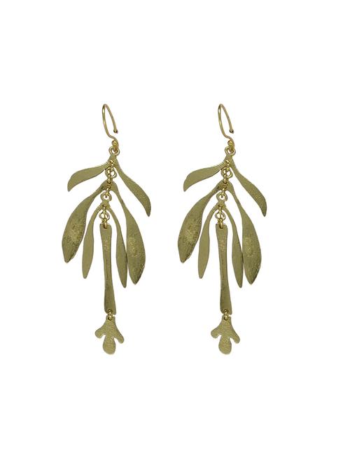 gold brittle gold shaped drop earring - 18019460 - Very Small Image - 1