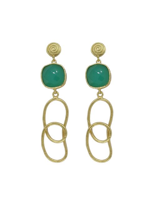 green alluring geometric shaped drop earring - 18019462 - Very Small Image - 1