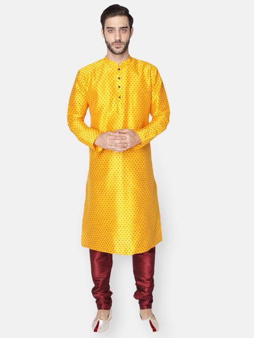 yellow printed long kurta - 18019524 - Very Small Image - 1