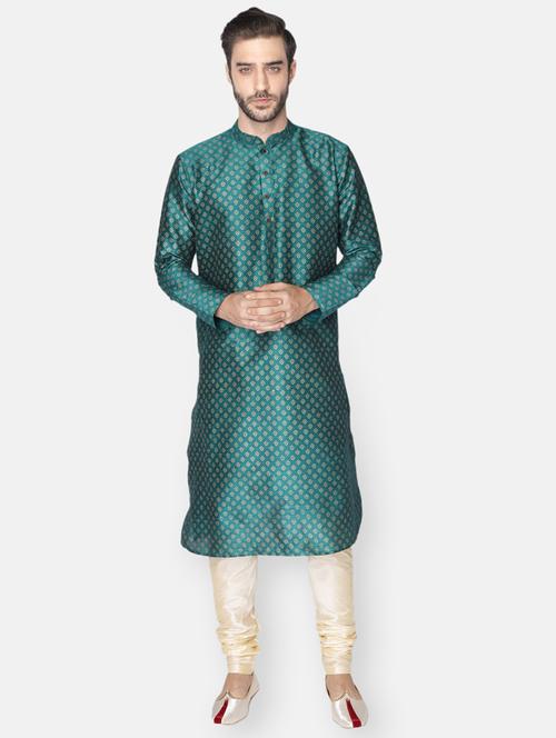 green printed long kurta - 18019531 - Very Small Image - 1