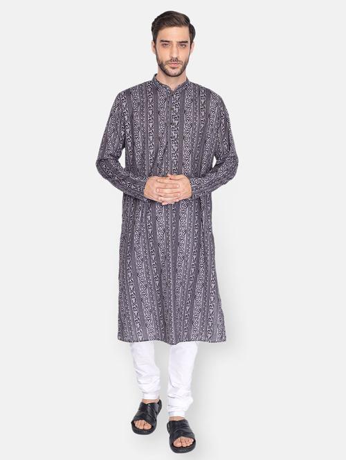 grey printed long kurta - 18019551 - Very Small Image - 1